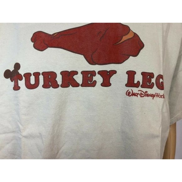 Disneyland By Hanes Men’s Shirt Classic Beige Crew Neck Short Sleeve Cotton XL - Picture 2 of 9